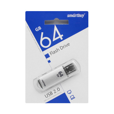 USB 64GB Smartbuy V-Cut серебро оптом по низким ценам!