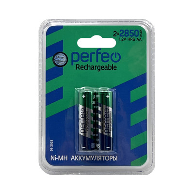 Батарейки аккумуляторные Perfeo 2850 AA 2BL пластик( цена за 2 шт) оптом по низким ценам!