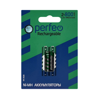 Батарейки аккумуляторные Perfeo 800 AAA 2BL (цена за 2шт) оптом по низким ценам!
