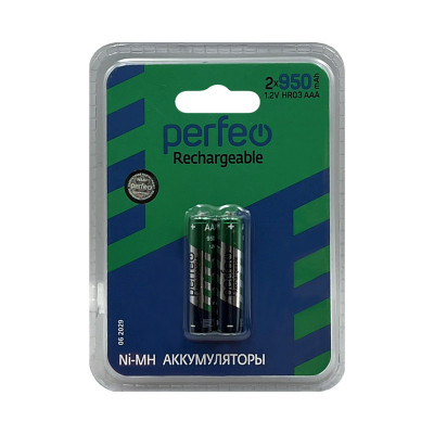 Батарейки аккумуляторные Perfeo 950 AAA 2BL пластик (цена за 2шт) оптом по низким ценам!