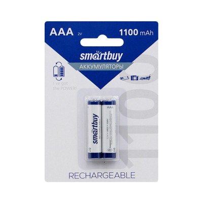 Батарейки аккумуляторные Smartbuy 1100 AAA 2BL (цена за 2 шт) оптом по низким ценам!