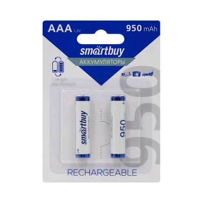 Батарейки аккумуляторные Smartbuy 950 AAA 2BL (цена за 2шт) оптом по низким ценам!