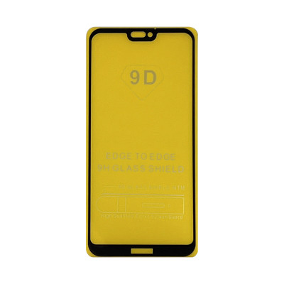 Защитное стекло 9D Huawei P20 Lite черный техпак оптом по низким ценам!