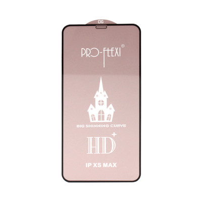 Защитное стекло iPhone XS Max Pro-Flexy черный техпак оптом по низким ценам!