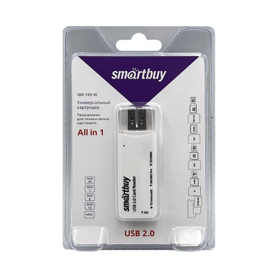 Картридер Smartbuy 749 белый оптом по низким ценам!