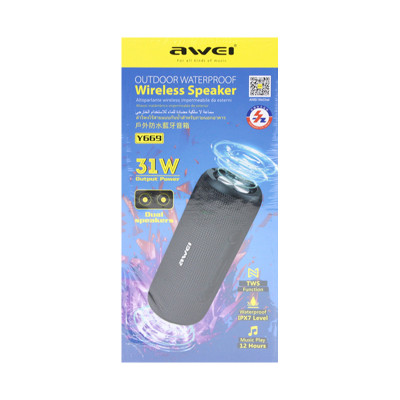 Колонка блютуз Awei Y669 31W черный оптом по низким ценам!