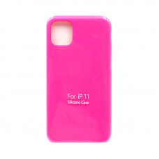 Чехол накладка Silicone Case (без лого) iPhone 11 фуксия