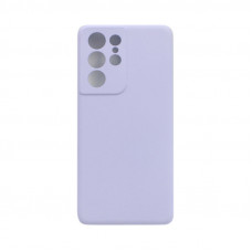 Чехол накладка Silicone Case Samsung S21 Ultra лаванда
