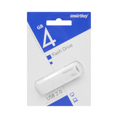 USB 4GB Smartbuy Clue белый оптом по низким ценам!