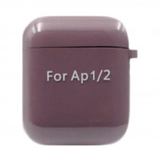 Чехол Silicone Сase AirPods 1/2 с карабином черничный