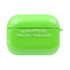 Чехол Silicone Case AirPods Pro с карабином ярко-зеленый