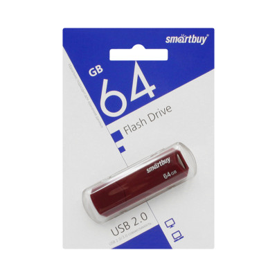 USB 64GB Smartbuy Clue бордовый оптом по низким ценам!