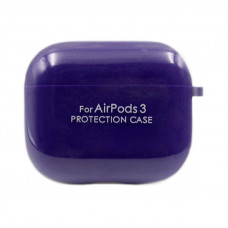 Чехол Silicone Case AirPods 3 с карабином ярко-фиолетовый