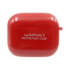Чехол Silicone Case AirPods 3 с карабином красный