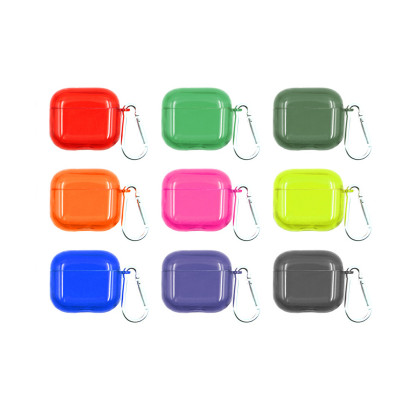 Чехол силикон AirPods 3 с карабином прозрачный цветной оптом по низким ценам!