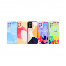 Чехол накладка print стеклянный Samsung A22