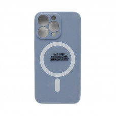 Чехол накладка Silicone case Magsafe Magnetic iPhone 13 Pro голубой