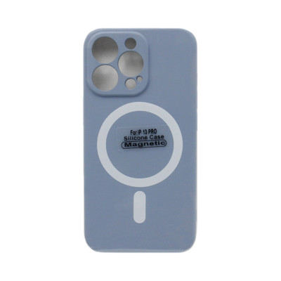 Чехол накладка Silicone case Magsafe Magnetic iPhone 13 Pro голубой оптом по низким ценам!