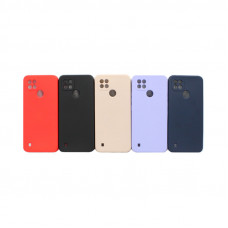 Чехол накладка однотонный Realme C21с бархатом внутри