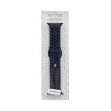 Браслет силикон sport Apple Watch 42-44mm сине-черный