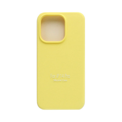 Чехол накладка Silicone Case (без лого) iPhone 14 Pro желтый оптом по низким ценам!