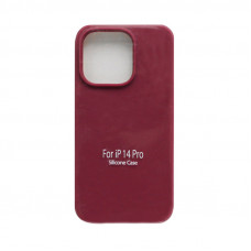 Чехол накладка Silicone Case (без лого) iPhone 14 Pro бордовый