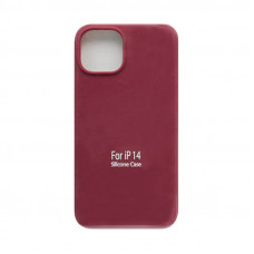 Чехол накладка Silicone Case (без лого) iPhone 14 бордовый
