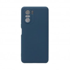 Чехол накладка Silicone Case Xiaomi Poco F3 темно-синий