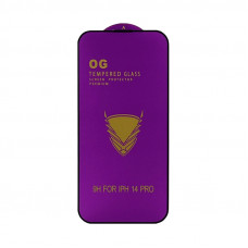 Защитное стекло OG iPhone 14 Pro/15 черный техпак