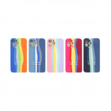 Чехол накладка Silicone Case (без лого) iPhone 13 Pro Max радужный