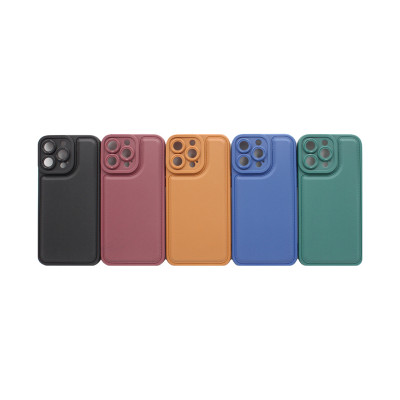 Чехол накладка под кожу цветная с защитой камеры iPhone 14 Pro Max оптом по низким ценам!