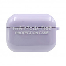 Чехол Silicone Case AirPods Pro 2 с карабином сиреневый