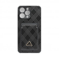 Чехол накладка iPhone 14 Pro Max с визитницей под кожу KING