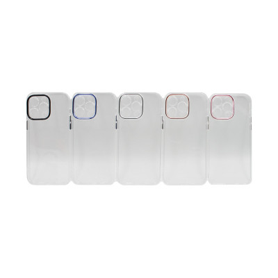 Чехол накладка iPhone 14 Pro Max 2.2MM прозрачный цветные кнопки оптом по низким ценам!