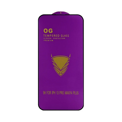 Защитное стекло OG iPhone 13 Pro Max черный техпак оптом по низким ценам!