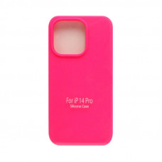 Чехол накладка Silicone Case (без лого) iPhone 14 Pro ярко-малиновый