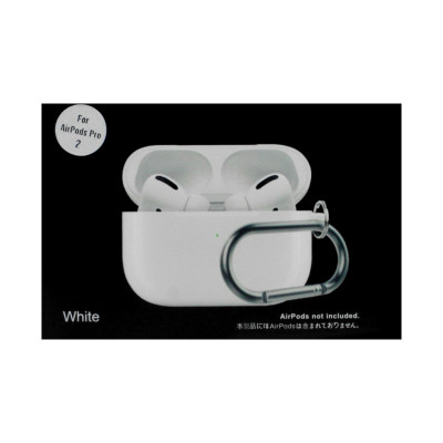 Чехол силикон AirPods Pro 2 с карабином белый оптом по низким ценам!