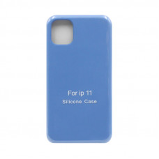 Чехол накладка Silicone Case (без лого) iPhone 11 темно-голубой