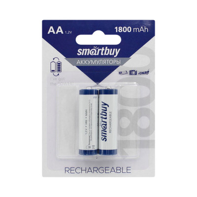 Батарейки аккумуляторные Smartbuy 1800 AA 2BL (цена за 2 шт) оптом по низким ценам!