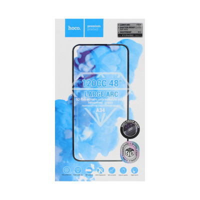 Защитное стекло Hoco A34 iPhone 12 Pro Max черный оптом по низким ценам!