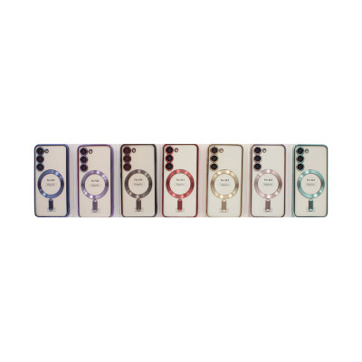 Чехол накладка Samsung S23 Magsafe Clear case Magnetic с защитой камеры оптом по низким ценам!