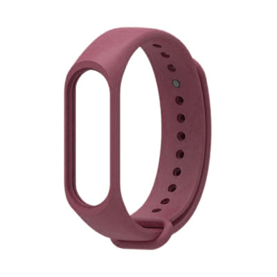 Ремешок силиконовый Mi Band 5/6/7 бордовый оптом по низким ценам!