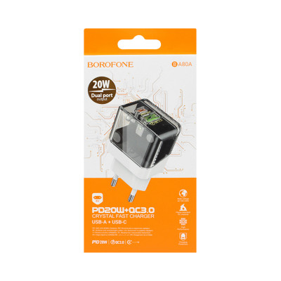 СЗУ Блок Borofone PD20W+QC 3.0 BA80A белый оптом по низким ценам!