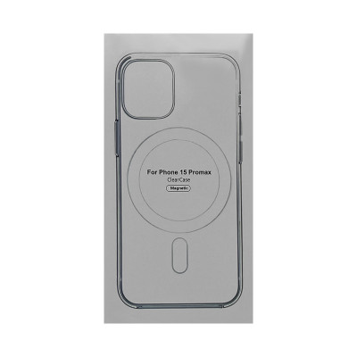 Чехол Magsafe iPhone 15 Pro Max Clear case прозрачный оптом по низким ценам!