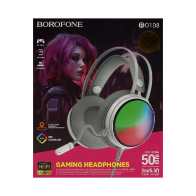 Гарнитура игровая Borofone BO108 белый оптом по низким ценам!