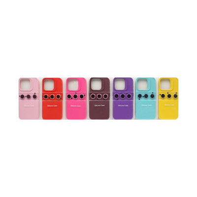 Чехол накладка Silicone case (без лого ) iPhone 15 Pro Max + Стекло на камеру оптом по низким ценам!