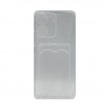 Чехол накладка Xiaomi Redmi 13C с визитницей прозрачный