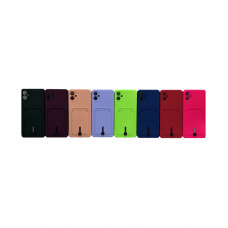 Чехол накладка Samsung A05 с визитницей матовая цветная
