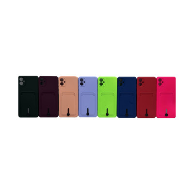 Чехол накладка Samsung A05 с визитницей матовая цветная оптом по низким ценам!