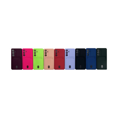 Чехол накладка Samsung S24 с визитницей матовая цветная оптом по низким ценам!